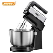 Zhoutu 2 in 1 Stand Mixer| 5 Speeds Electric Mixer Hand Mixer with 3.5L Stainless Steel Mixing Bowl| Whisk Beaters & Dough Hooks