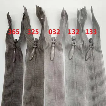 

50pcs/lot 3# Ykk Invisible Zipper Close End Lace Grey 30cm 60cm Skirt Wedding Dress Shirt Textile Tailor Sewing Accessories