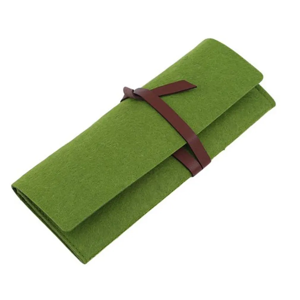 

Felt Pencil Case Anbet Multi-Functional Pen Pouch Glass Bag Zipper Green Coin Purse Mobile Phone Bag