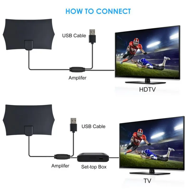 Универсальная 980Miles Max 4K цифровая HD ТВ комнатная антенна ТВ антенный усилитель тв приемник сигнала с высоким коэффициентом усиления сигнальный ресивер