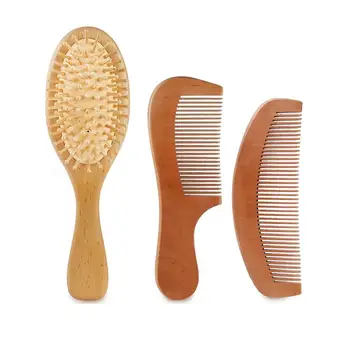 

3pcs Airbag Air Cushion Pear Wood Comb Anti-static Massage Comb Air Cushion Comb Pear Wood Comb Breathable Fluffy Comb