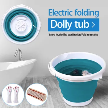 

Ultrasonic Portable Turbo Automatic Electric Roller Mini Washing Machine Quick Clean Washing Tool for Travel Dormitories USB 10V