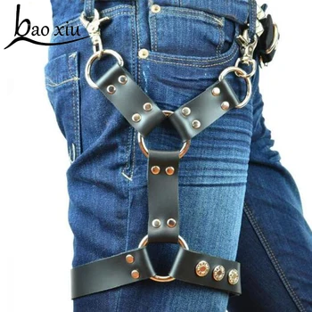 

New Retro PU Leather Sexy Belts men women Silver Buckle Garters Gothic punk Harness Belt Fashion Decoration Female Body Straps
