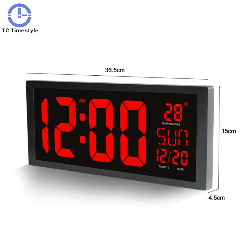 Elektronik Jam Dinding Layar Besar Led Jam Dengan Kalender Termometer Minggu Elektronik Digital Dinding Meja Jam Home Dekorasi Wall Clocks Aliexpress