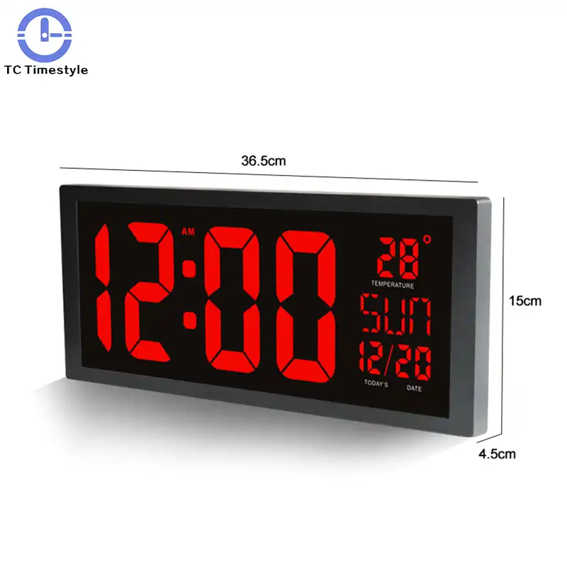 Elektronik Jam Dinding Layar Besar Led Jam Dengan Kalender Termometer Minggu Elektronik Digital Dinding Meja Jam Home Dekorasi Aliexpress