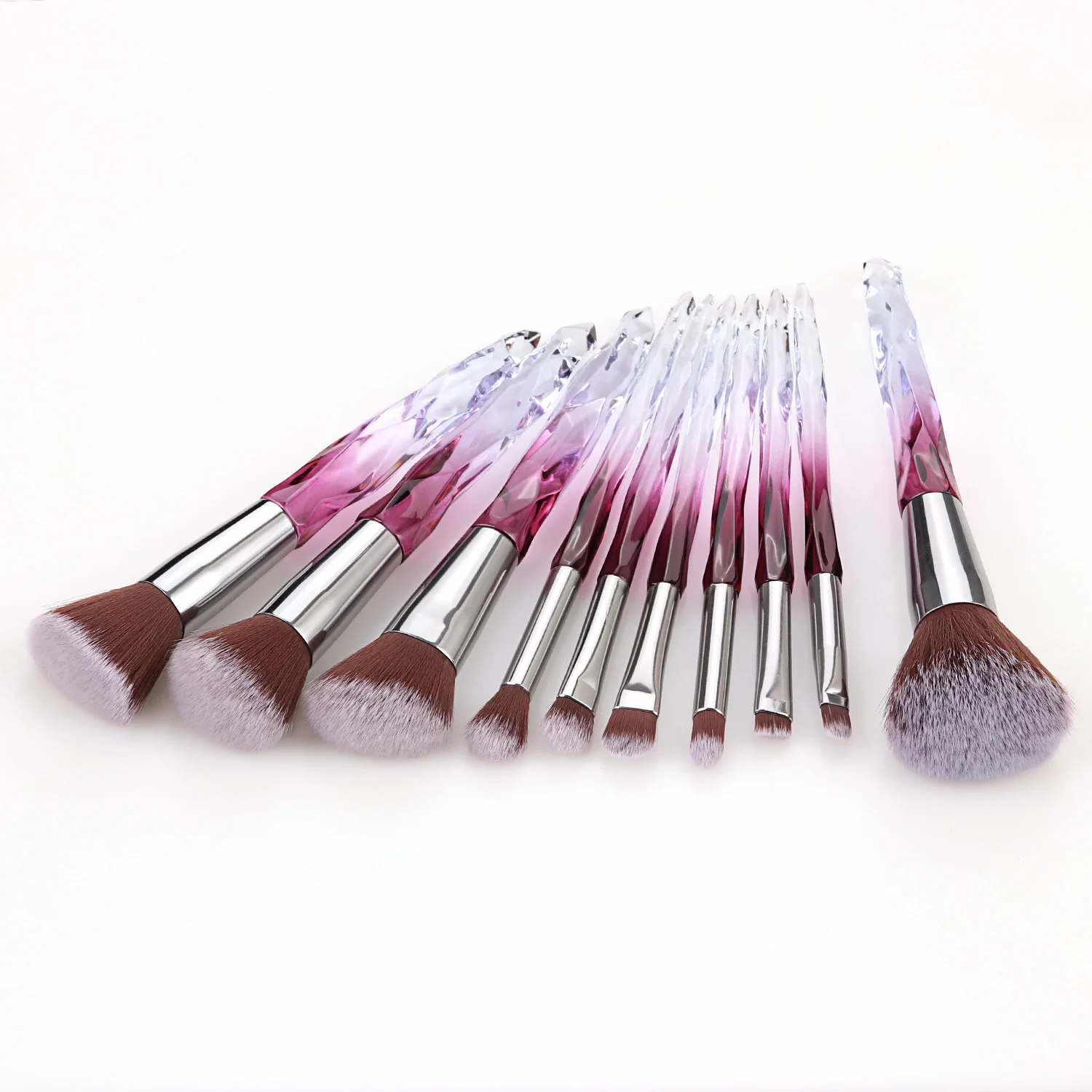 10pcs Makeup Brushes Set Powder Eyeshadow Foundation Lip Brush Crystal Diamond Make up brush Kits maquiagem Beauty tools