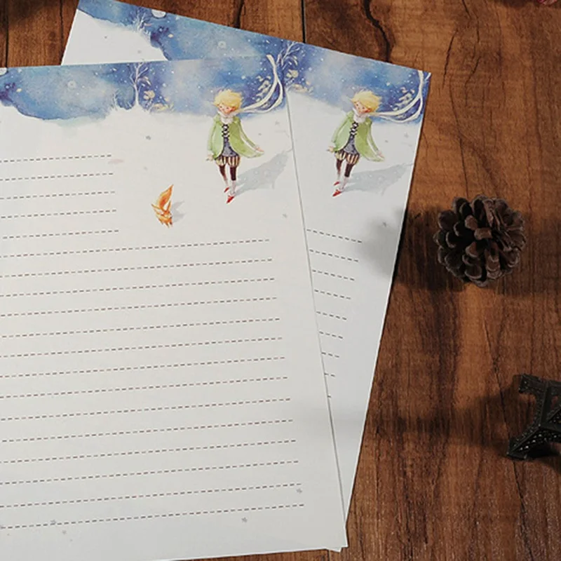 Мультфильм сказок Маленький принц история и ретро четыре сезона растения цветы живопись Письмо бумага канцелярские принадлежности для письма