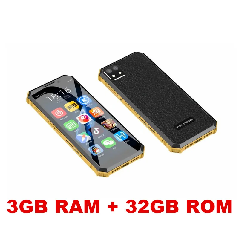 32G ROM Yellow Melrose END Android Telefone Mini Portable Cheap Smartphone 3.4'' Fingerprint ID 5MP 4G 3GB RAM Ultra Slim Mobile Phones - Цвет: 32G ROM Yellow