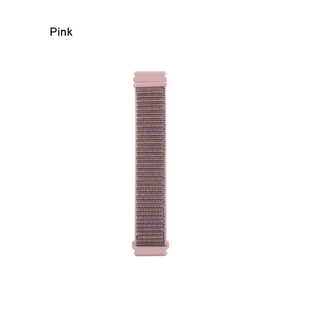 Модный браслет нейлоновая волоконная полоса спортивная петля браслетный ремешок для часов для samsung gear S3 S2 для Huami Amazfit Bip для huawei GT 2 - Цвет: pink