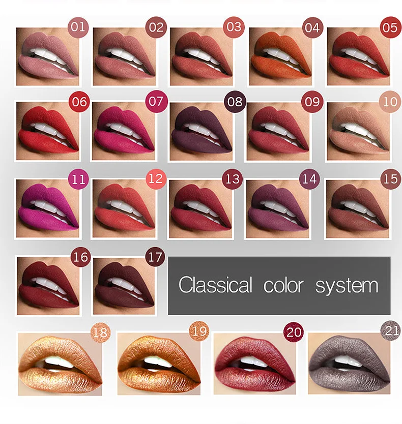 

Waterproof Nude Matte Velvet Glossy Lip Gloss Lipstick Lip Balm Sexy Red Lip Tint 21 Colors Women Fashion Makeup Gift P1200