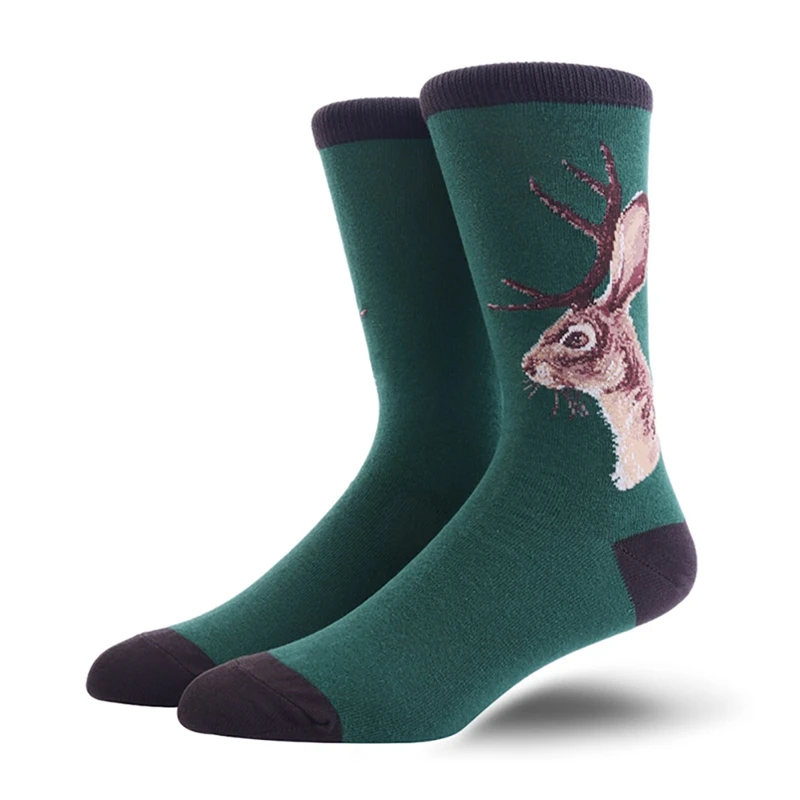 Модные зимние теплые носки повседневные носки нескользящие дышащие спортивные носки с принтом животных хлопок спандекс чулочно-носочные изделия обувь аксессуары - Цвет: A5