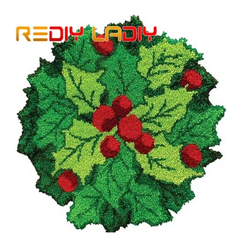 

Latch Hook Rug Kits Crocheting Carpet Rug Cherry Tree Acrylic Yarn Pre-Printed Canvas Cushion Mat Crochet Tapestry Arts & Crafts