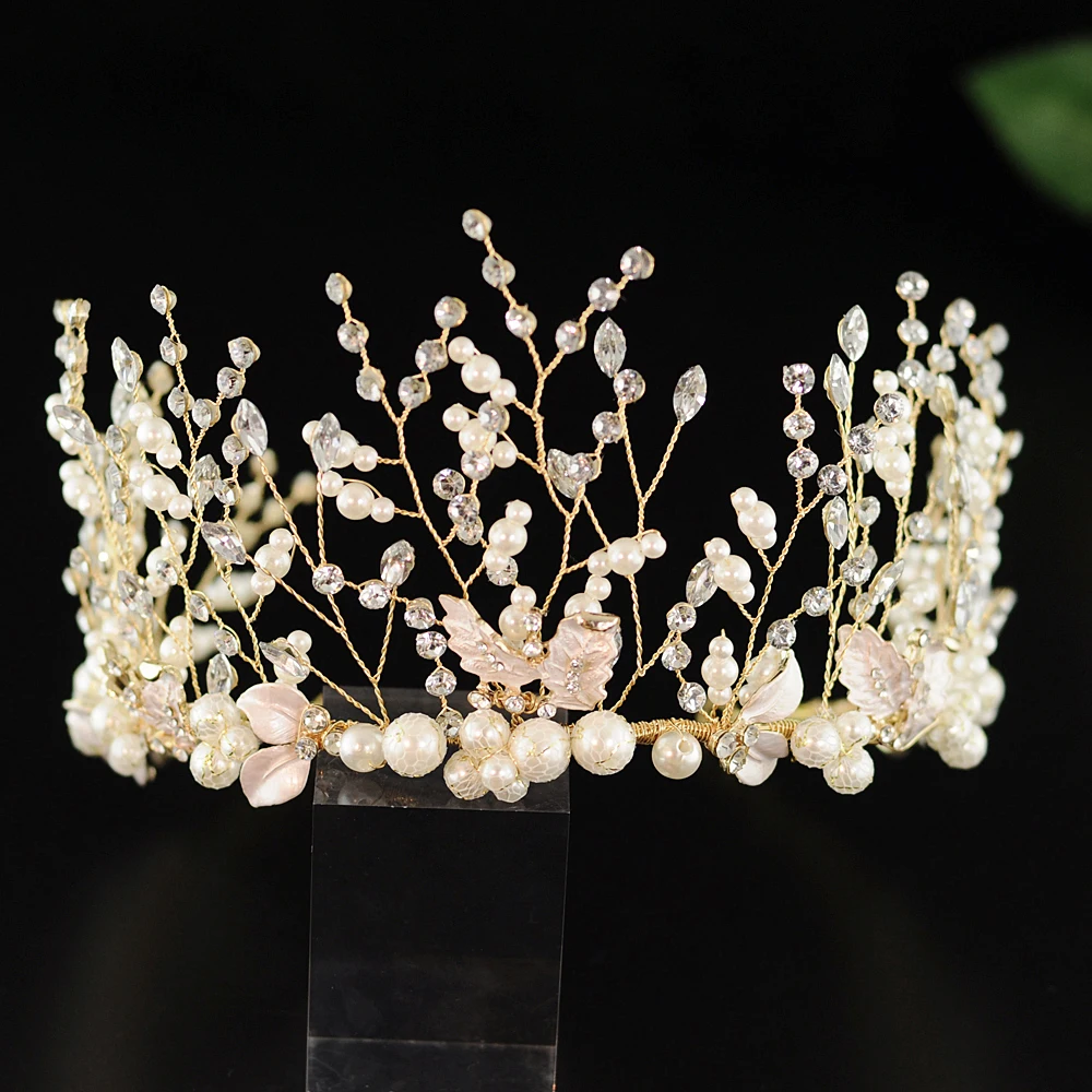 

TRiXY H213-G Bridal Hair Accessories wedding crown for bride headwear Bridal headpiece with pearl Wedding Hair Jewelry for Women