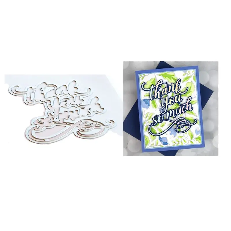 2021 New Alphabet Die Cuts Metal Cutting Dies and Scrapbooking For Paper Making Thank You So Much Embossing Card Frame Craft | Дом и сад