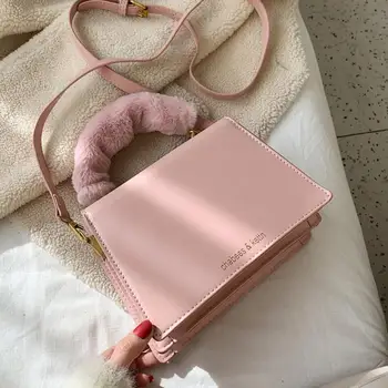 

Elegant Female Plush Tote Bag 2019 Fashion New High Quality PU Leather Women's Designer Handbag Travel Shoulder Messenger Bag