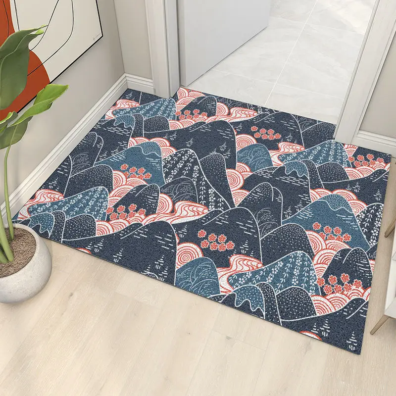

DIY Entrance non-slip PVC wire loop floor mat customize bathroom waterproof carpet kitchen Elastic rug living room door mat