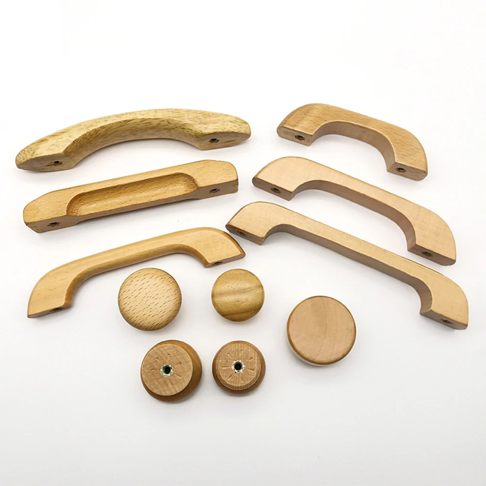 High Quality Wood Handles for Drawer,Bedroom Wardrobe Bedside Cabinet Pull Furniture Door Smooth Knob Cupboard Desk