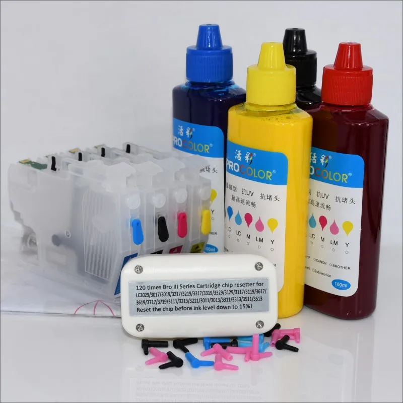 PROCOLOR-LC3513-空墨盒带芯片带颜料墨水一套带复位器-800-1