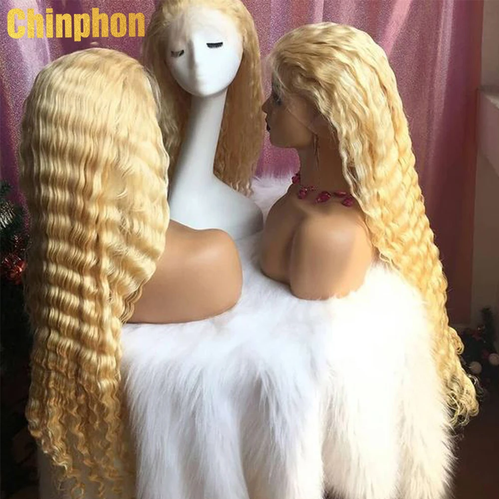 32 Inch HD Lace Front Wig Human hair wigs Deep Wave 13x4 Lace Frontal wigs 613 Honey Blonde For Women Pre Plucked Brazilian Remy