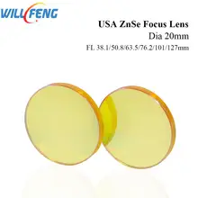 Будет Фэн диаметр 20 мм США ZnSe фокус объектив фокусное расстояние 38,1 50,8 63,5 76,2 101,6 127 мм для Co2 лазерной гравировки резак машины