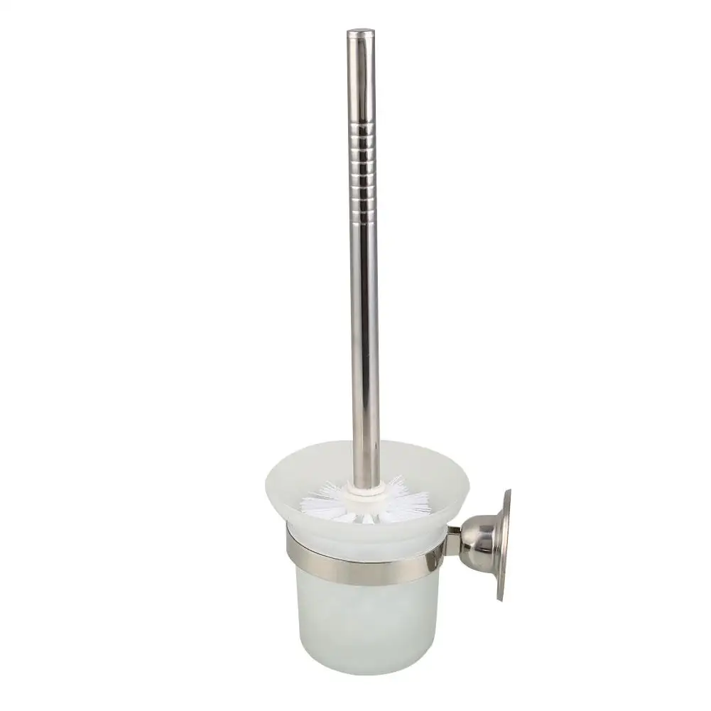 Wall Mounted Toilet Brush Glass Space Saving Brush Hot Set Hotel Durable and Practical Toilet Cleaning Brush Bathroom Home