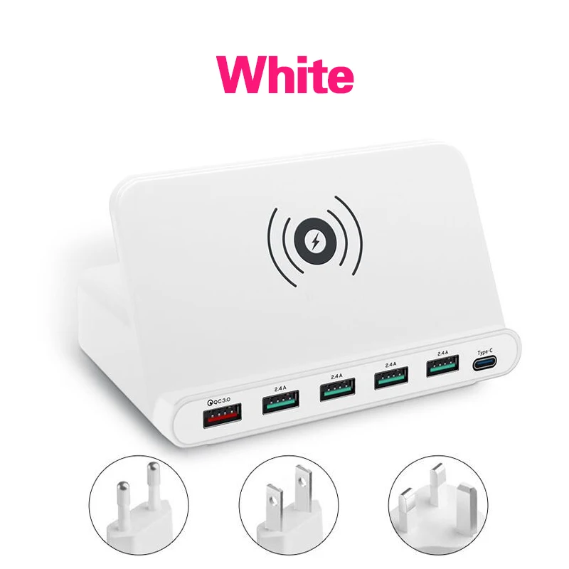 Беспроводное зарядное устройство Qi 5 USB подставка для телефона Samsung iphone быстрая