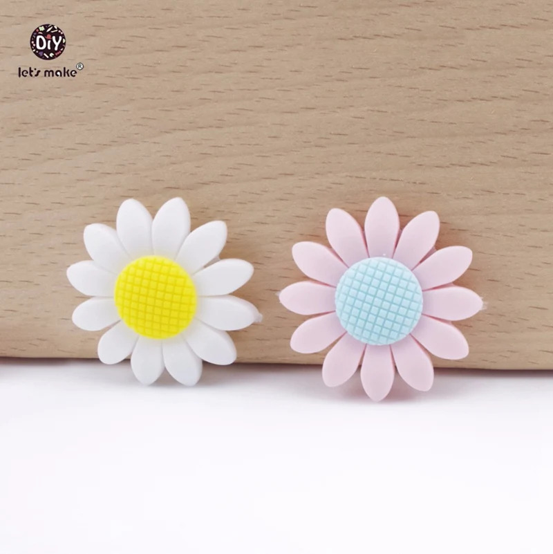 Let's Make Baby Teething Toy 20 шт силиконовый Подсолнечник Eco Sensory DIY Ювелирные изделия Детские Прорезыватели для зубов аксессуары для прорезывания зубов Teether
