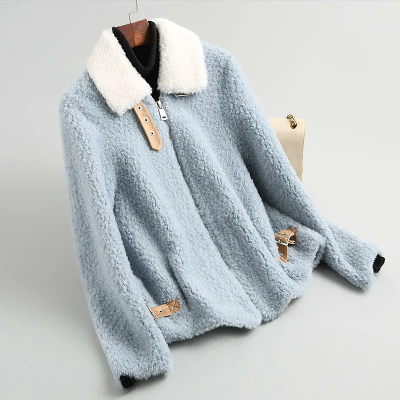 

Winter New 2020 Autumn Warm Real Fur Coat Female Casual Natural Lamb Ful Jackets for Women Jacket Short Fur Coats 19009 s