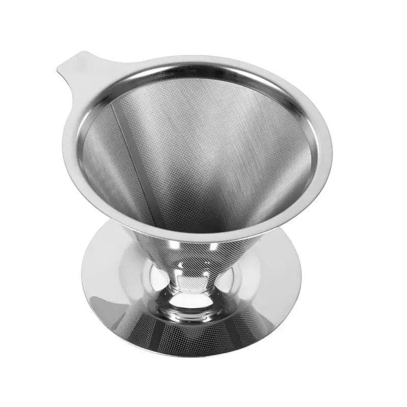 

Reusable Mesh Coffee Filter Double Layer Metal Funnel Baskets Coffee Dripper Tea Filter Basket Tools Stainless Steel Holder