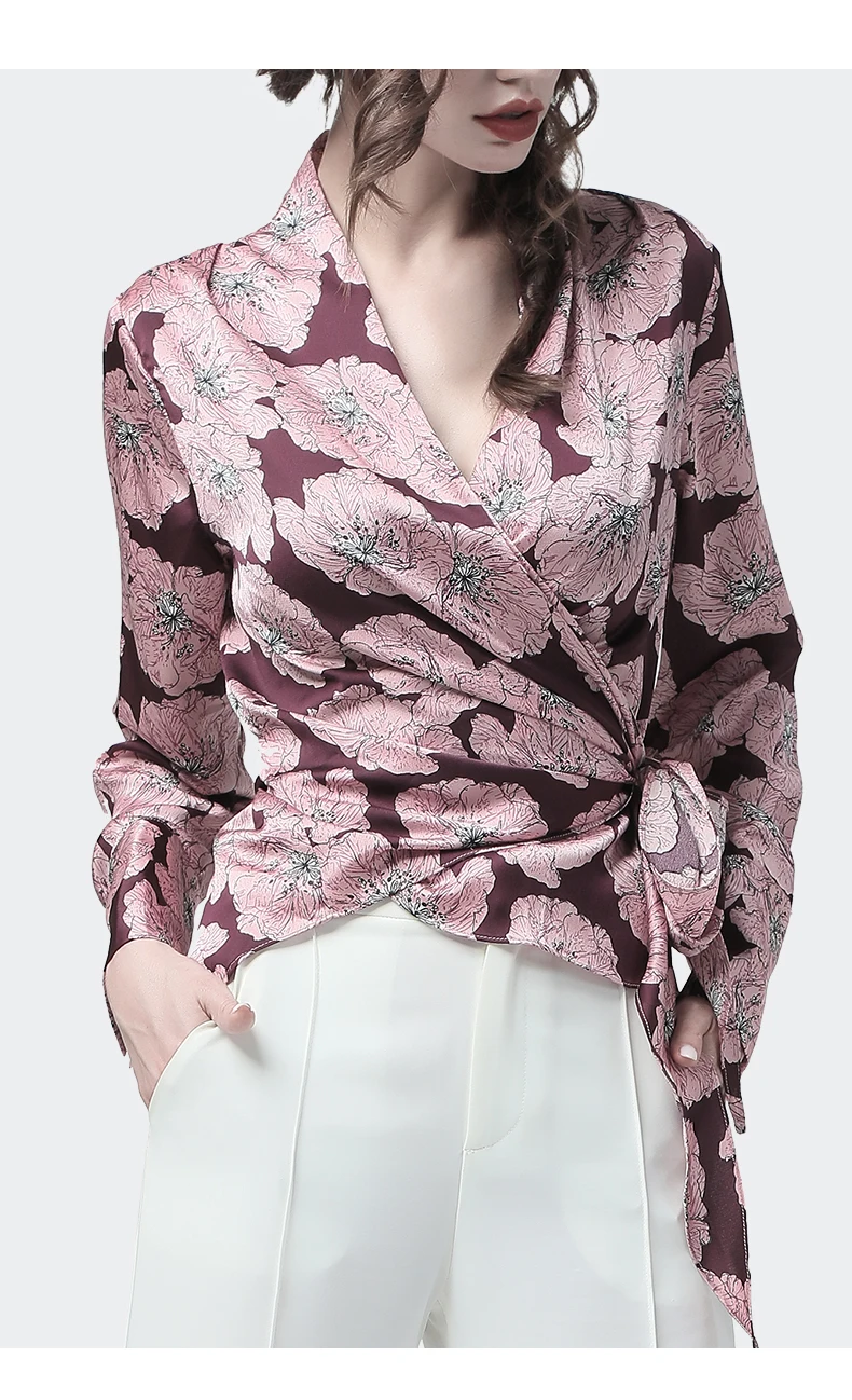 rica estampada flores, blusa de manga comprida