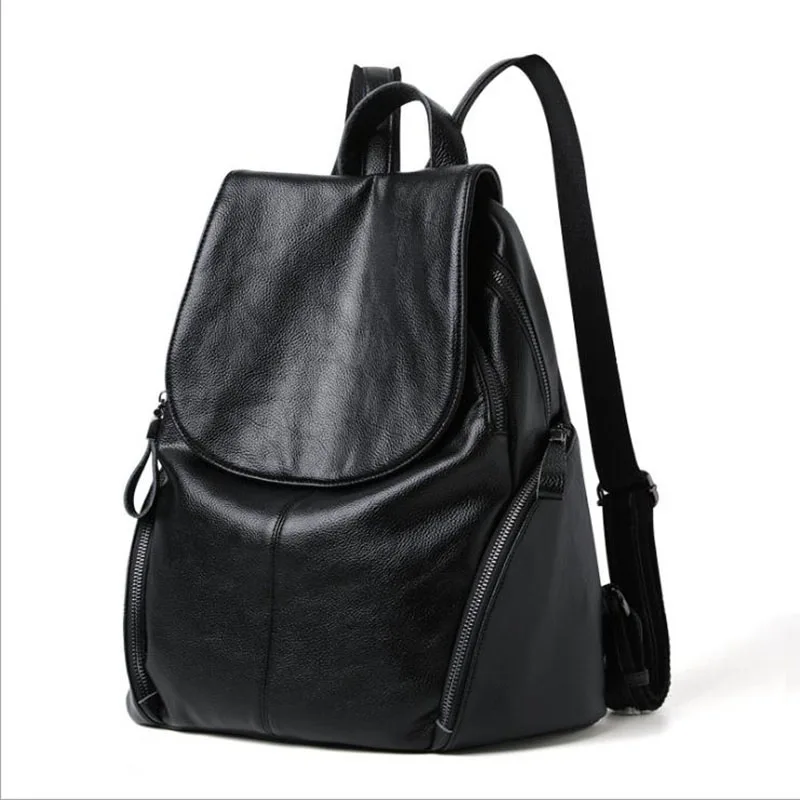 YILUNXI, Женский коричневый рюкзак из воловьей кожи на молнии, Женская Повседневная сумка средней емкости, женские модные сумки на плечо - Цвет: color same as pictur