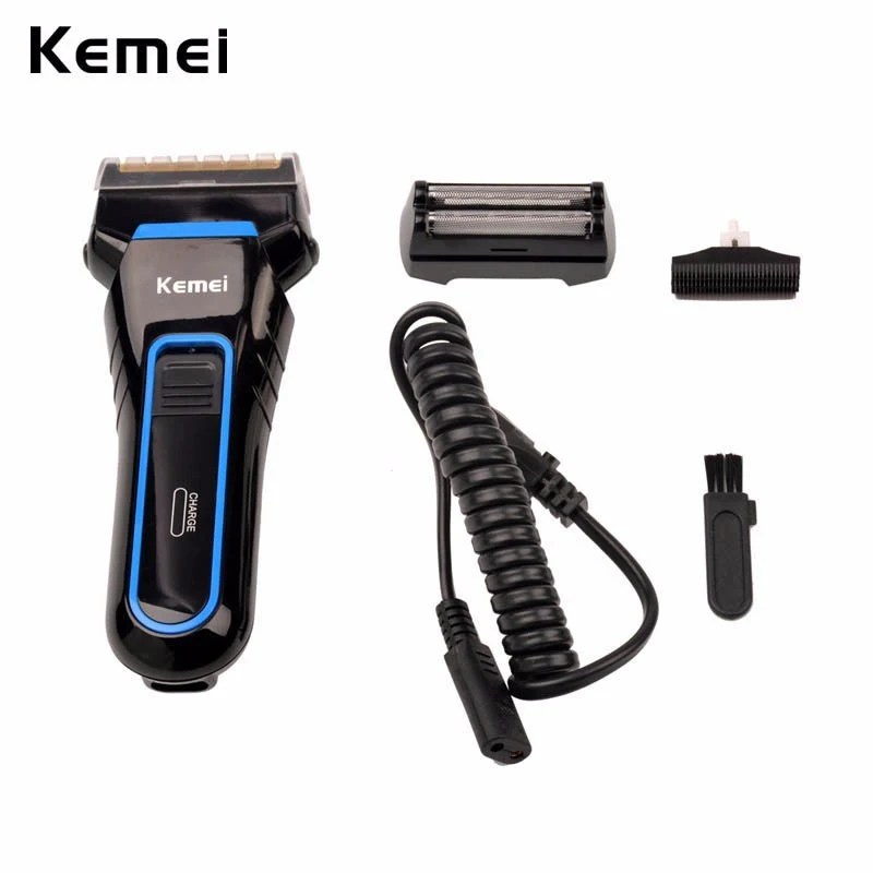 Kemei 2 Blades Electric Razor Shavers for Men Rechargeable Shaver Portable Electric Cordless Beard Trimmer Razor Machine F30