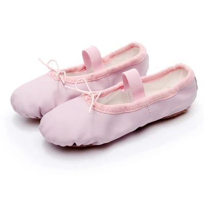 Pink Профессиональные балетки; тапочки для женщин и девочек; обувь из натуральной кожи для малышей; Zapatillas; Балетные туфли с раздельной подошвой; Танцевальная обувь - Цвет: Pink