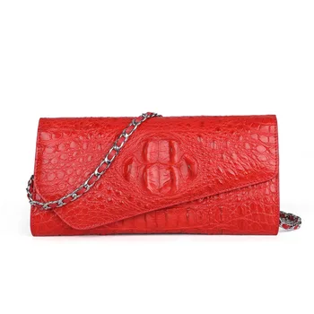 

Genuine Crocodile Skin Women's Envelop Clutch Purse Female Messenger Bag Exotic Real Alligator Leather Lady Cross Shoulder Bag