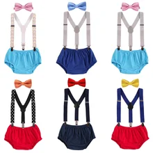 Костюм для Cake Smash, унисекс, детская одежда для дня рождения; одежда для изящных детских штанов для мальчиков наряд с подтяжками для маленьких девочек на день рождения одежда для малышей Подставки для фотографий