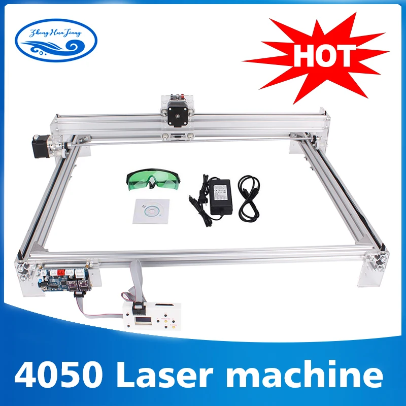 Online Área de trabajo 40cm x 50 cm, 500 mw 2500 mw 5500 mw máquina láser cnc, escritorio DIY máquina de grabado láser violeta imagen impresora CNC