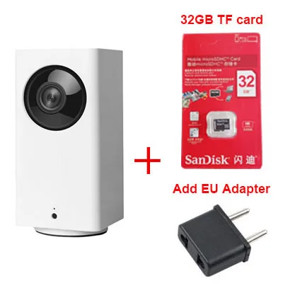 add 32G EU adapter Xiaomi Mijia Smart IP камера 110 градусов 1080p Пульт дистанционного управления Dafang wifi IP Cam IR ночное видение 360 градусов панорамная камера - Цветной: add 32G EU adapter