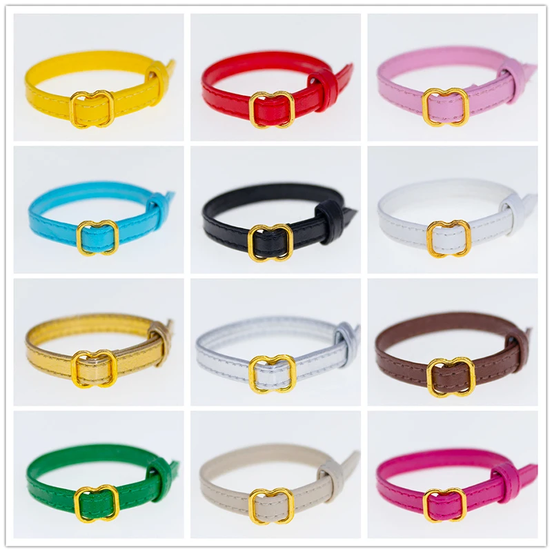 Handgefertigter Puppen-Taillengürtel, Ledermaterial, 12 Farben, Puppengürtel, Breite 5 mm, Länge 13 cm, für FR IT Lica Barby Blythy 1/6 Körperspielzeug