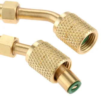

New 2PC R410A Refrigerant Valve Adapter 5/16 Inch Sae Female Quick Couplers To 1/4 Inch Sae Male Flare