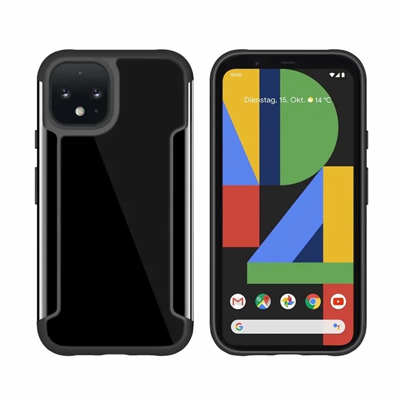 Black Чехол для Google Pixel 4 Чехол Pixel 4 XL чехол Высококачественный Металлический бампер прозрачный противоударный чехол для Google Pixel 4 XL чехол - Цвет: Black