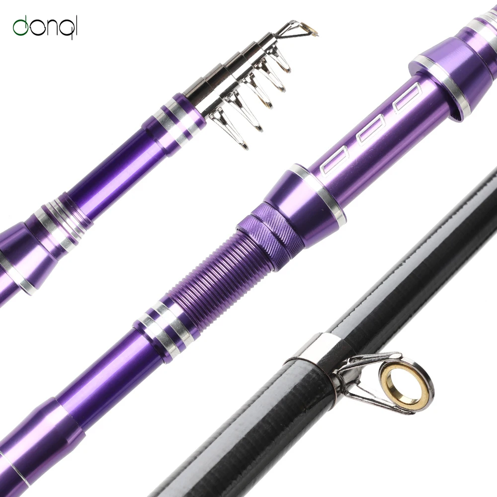 DONQL Spinning Fishing Rod Telescopic 1.8m-3.0m Carbon Fiber Ultrashort Fish Travel Portable Sea Pole Tackle | Спорт и развлечения