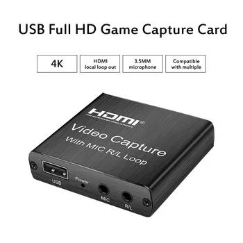 

Mini 4K HDMI To USB Video Capture Card USB 2.0 1080P Record For PlayStation 4 Xbox One Xbox 360 Gaming Teaching Camera Recording
