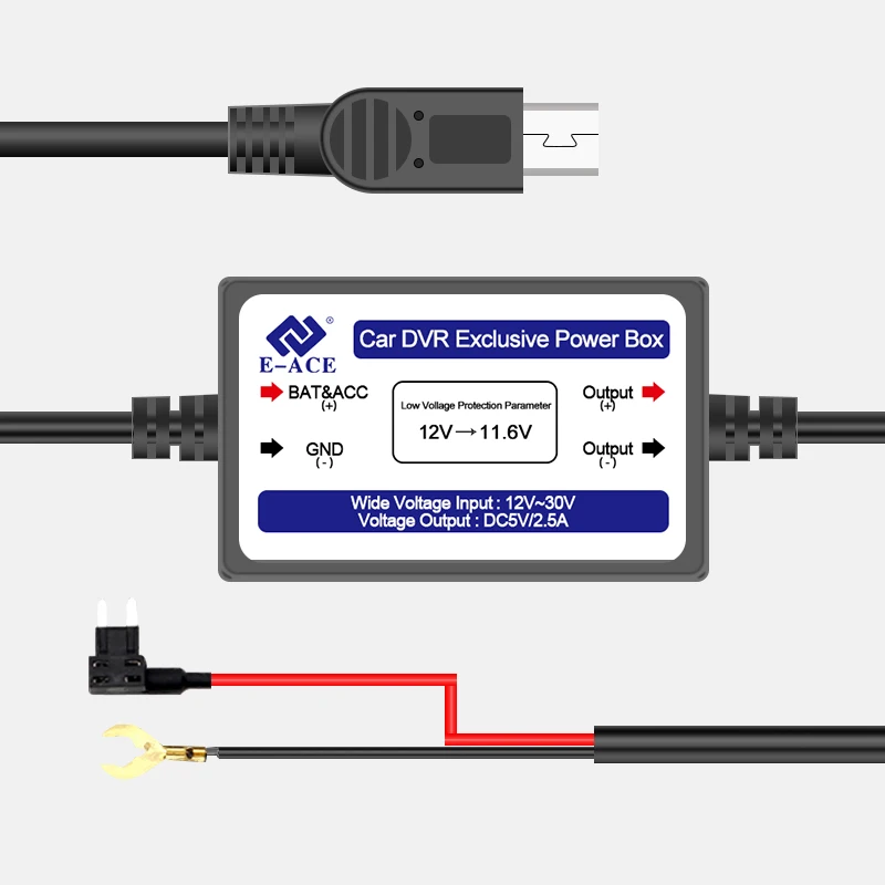 E ACE мини USB трансформаторный кабель для автомобильных видеорегистраторов Buck