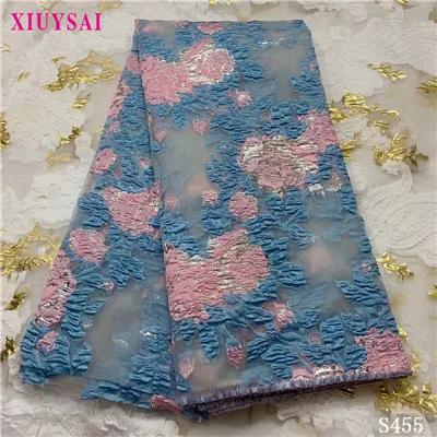 

African lace fabric Embroidered Lace Fabric 2020 High Quality French Net Nigerian Jaquard Tulle Lace Fabric For Dress S455