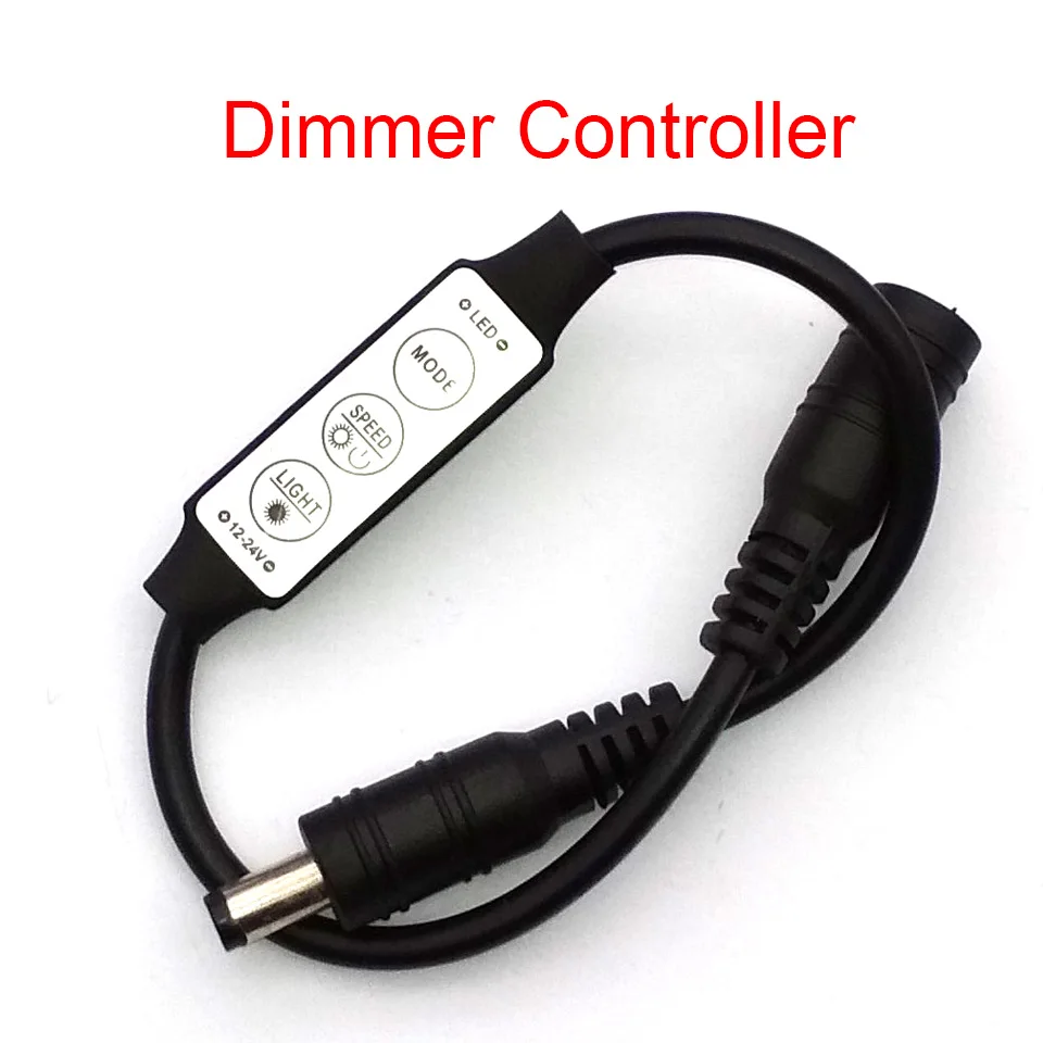 

DC12V 24V Mini Led Dimmer Controller 3 Key With DC Connector To Control Single Color Led Strip Light SMD 3528 5050 5630