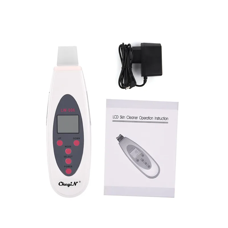  Ultrasonic Skin Scrubber Cleanser Face Cleaning Backhead Removal Facial Lifting Anti Aging Beauty D