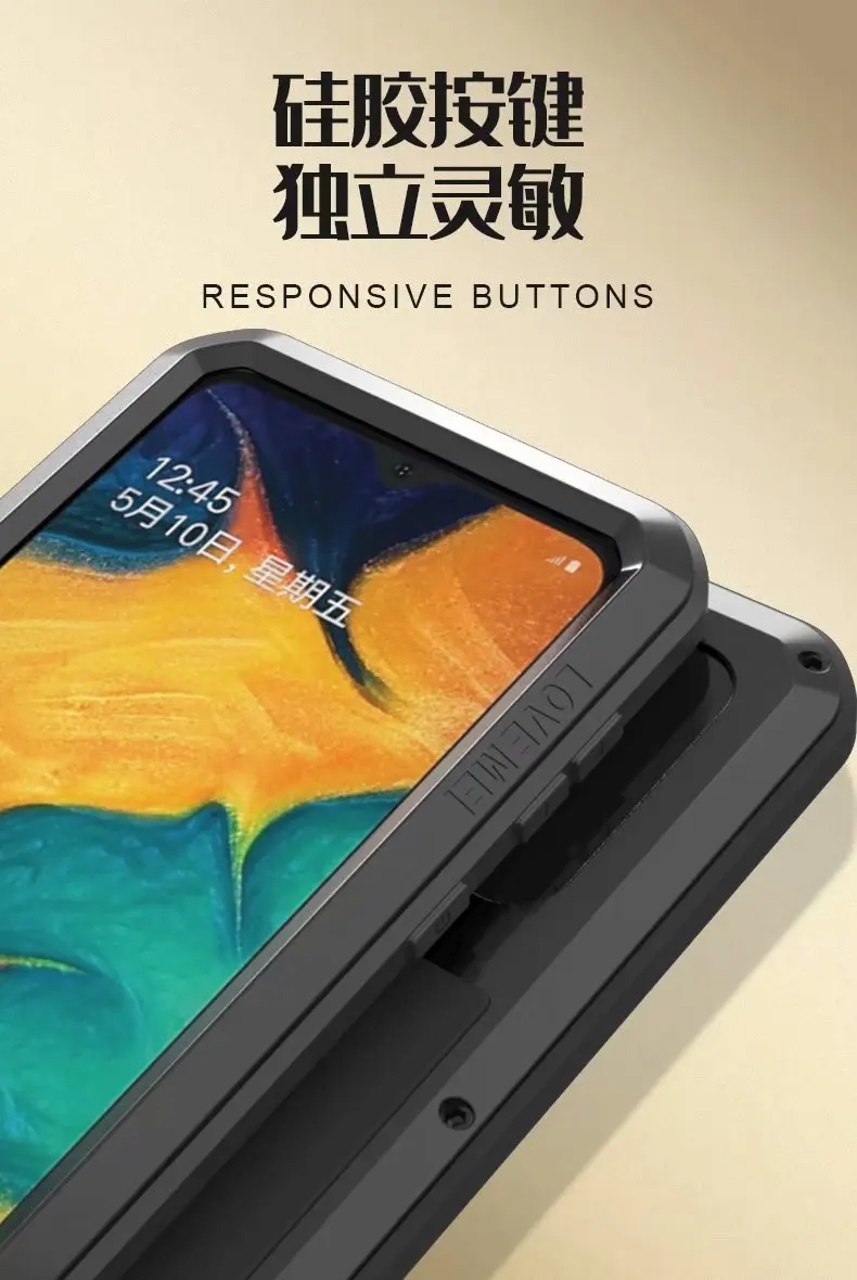Мощный чехол Love Mei для samsung Galaxy A40S A30S A50S A70S Life водонепроницаемый ударопрочный 360 полная защита Алюминиевый металлический чехол