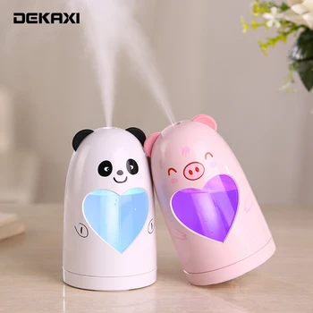 

DAKAXI Mini USB Ultrasonic Humidifier Air Diffuser Mist Maker with LED Night Light Cartoon Gift Humidifier for Home Office Car