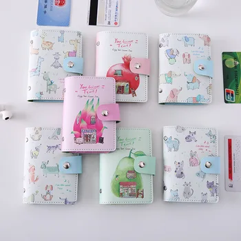 

20 Bits Animals & Fruits High Quality PU Leather Function Card Case Business Card Holder Men Women Girls ID Credit Card Bag