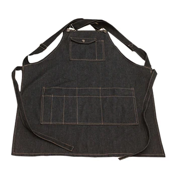 

Denim Apron Kitchen Cooking Chef Waiter Cafe Shop BBQ Hairdresser Removable Denim Tools Apron for Women Men